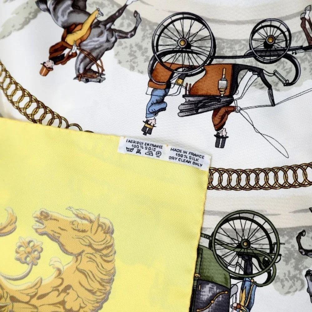 HERMES Authentic Yellow Scarf - Picture 3 of 13